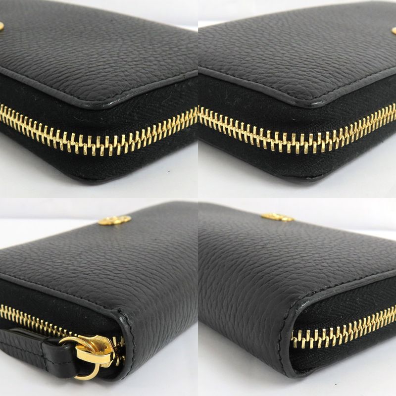 Gucci Double G Zip Around Wallet Black Gold Hardware Leather — view 9