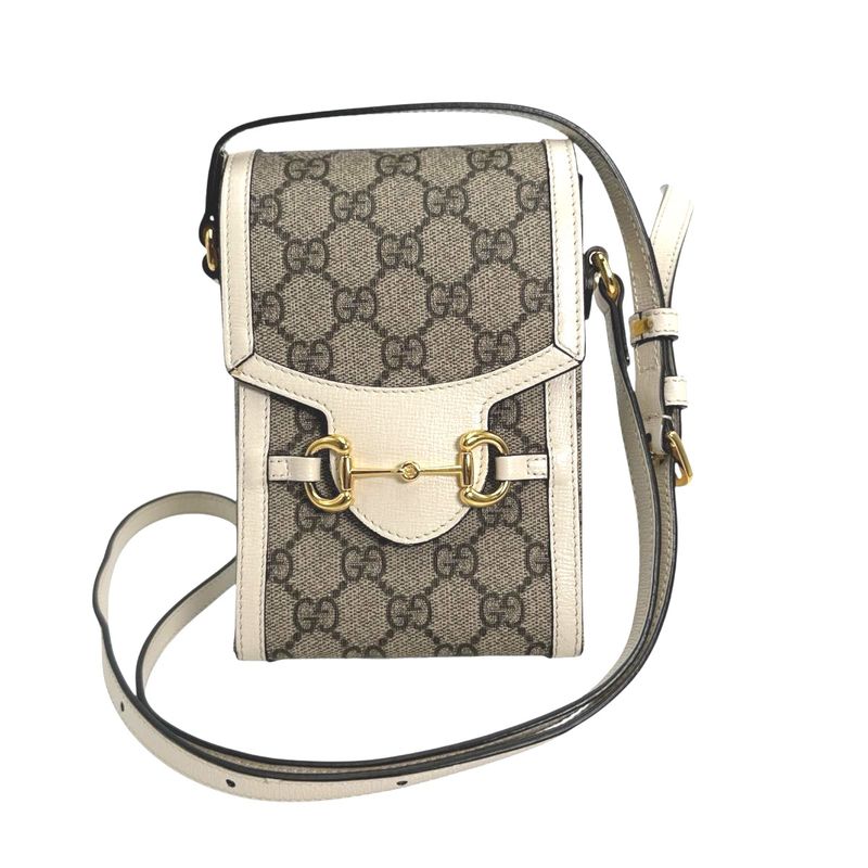 Gucci GG Supreme Shoulder Bag Horsebit Beige — view 2