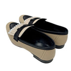 Hermes Royal Loafer Leather Shoes Beige Black White Hhardware Constance — view 4