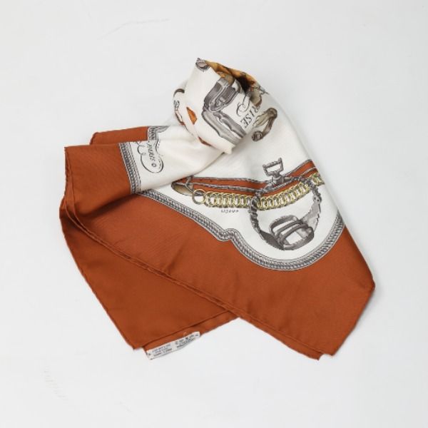 Hermes Carre 90 Scarf Rider Reprise Brown — view 4