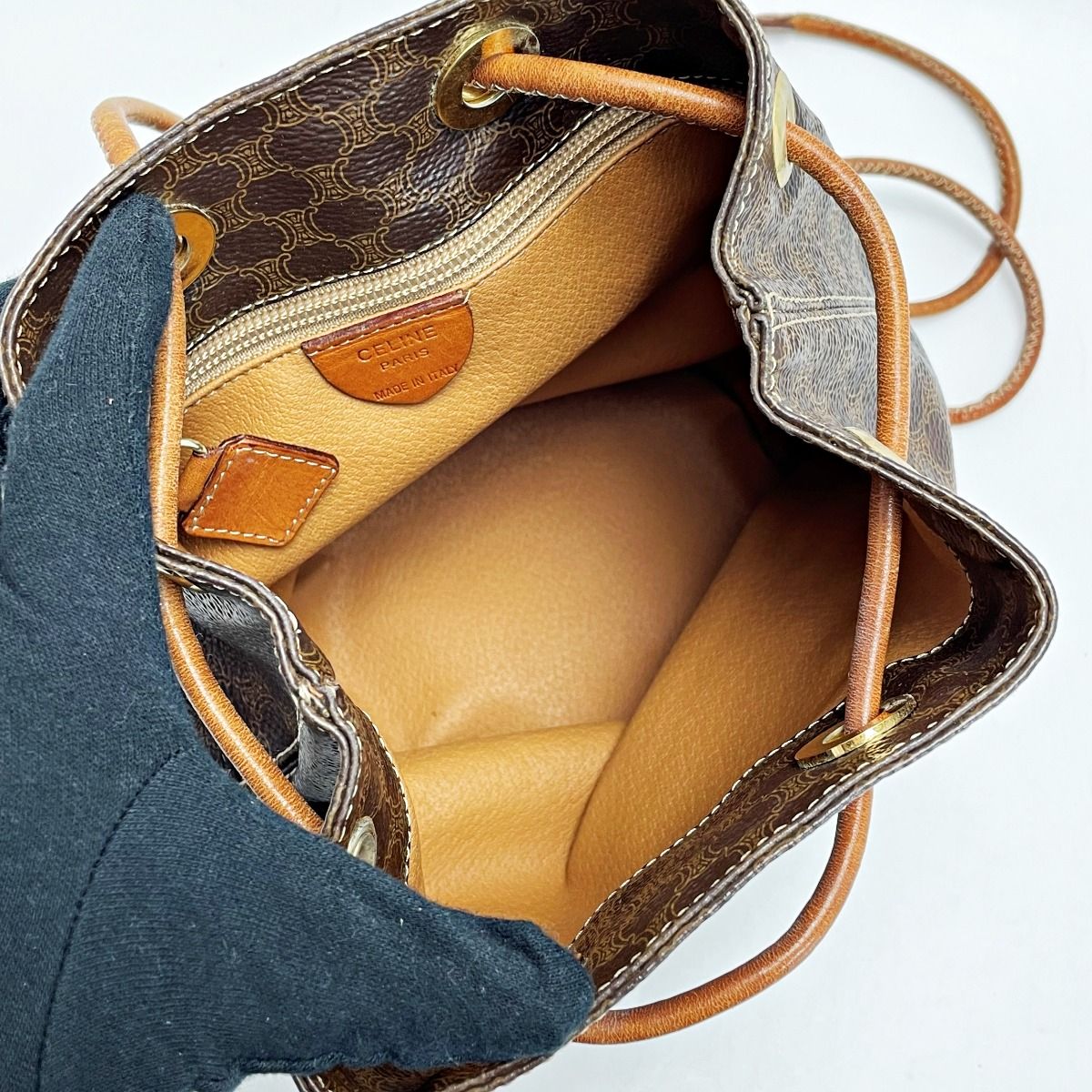 Celine Macadam Pattern T06 Brown Backpack Vintage Leather — view 4