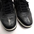 Gucci Shoes Sneakers High Cut Men Cotton Canvas Leather Black — view 9