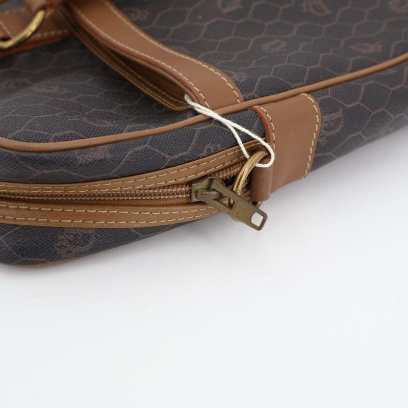 Christian Dior Honeycomb Brown Gold Hardware Business Bag — view 9