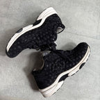 Chanel Coco Mark Sneakers Suede Mesh Logo Black White 38 — view 4