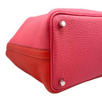 Hermes Handbag Picotin Lock PM Cazac Rouge Ducou Rose Extreme Blue — view 4