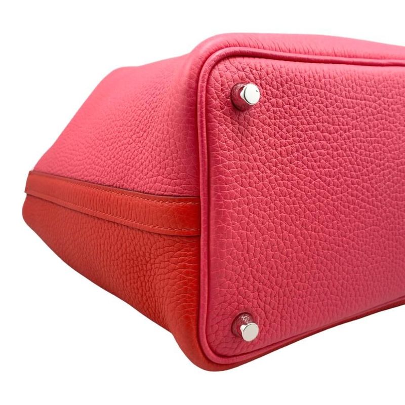 Hermes Handbag Picotin Lock PM Cazac Rouge Ducou Rose Extreme Blue — view 4