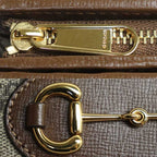 Gucci Horsebit 1955 Card Case Wallet Bifold Beige Ebony 92 tcg — view 7