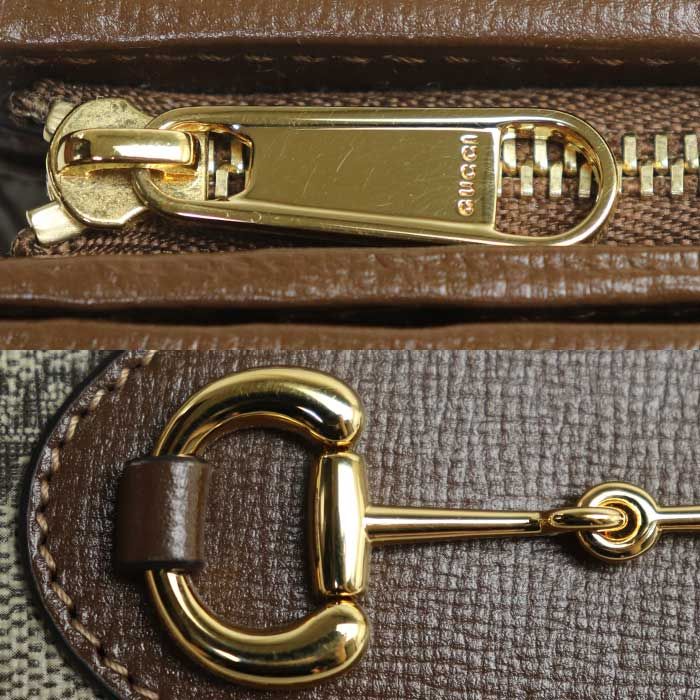 Gucci Horsebit 1955 Card Case Wallet Bifold Beige Ebony 92 tcg — view 7