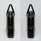 Gucci GG Supreme 2way Briefcase Bag Beige Black Leather — view 4