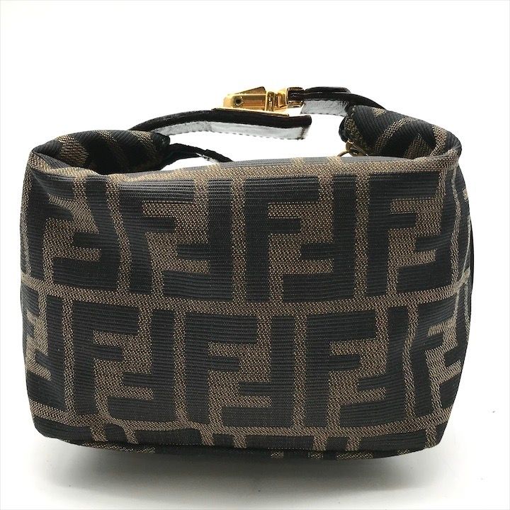 Fendi Zucca All Over Pattern Pouch Vanity Hand Purse — view 2
