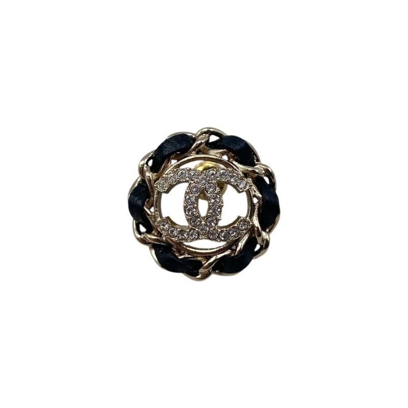 Chanel Coco Rhinestones Lambskin Metal Circle — view 6