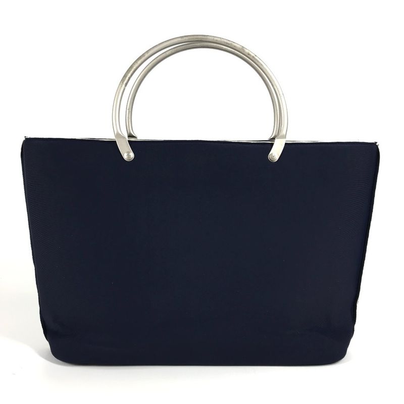 Chanel Handbag Metal Handle Polyamide Navy — view 2