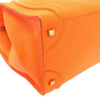 Celine Phoebe Period Luggage Mini Shopper Leather Tote Bag Orange — view 6