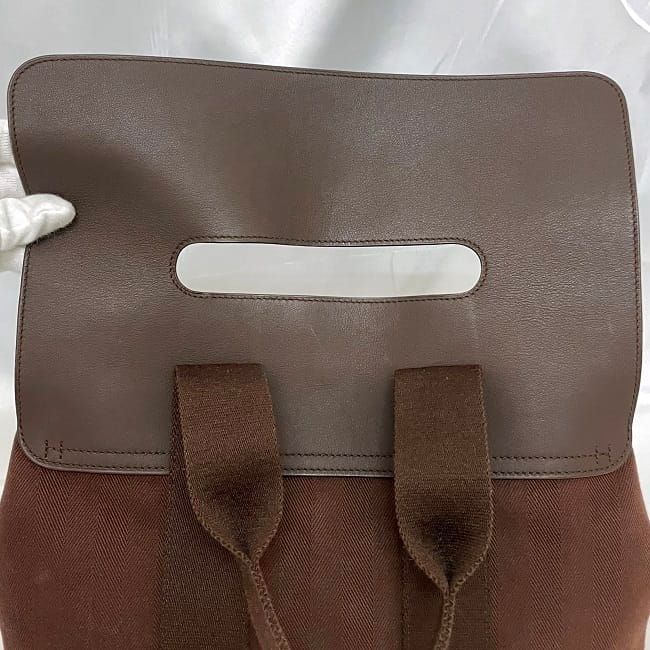 Hermes Handbag Valparaiso PM Brown Canvas — view 9