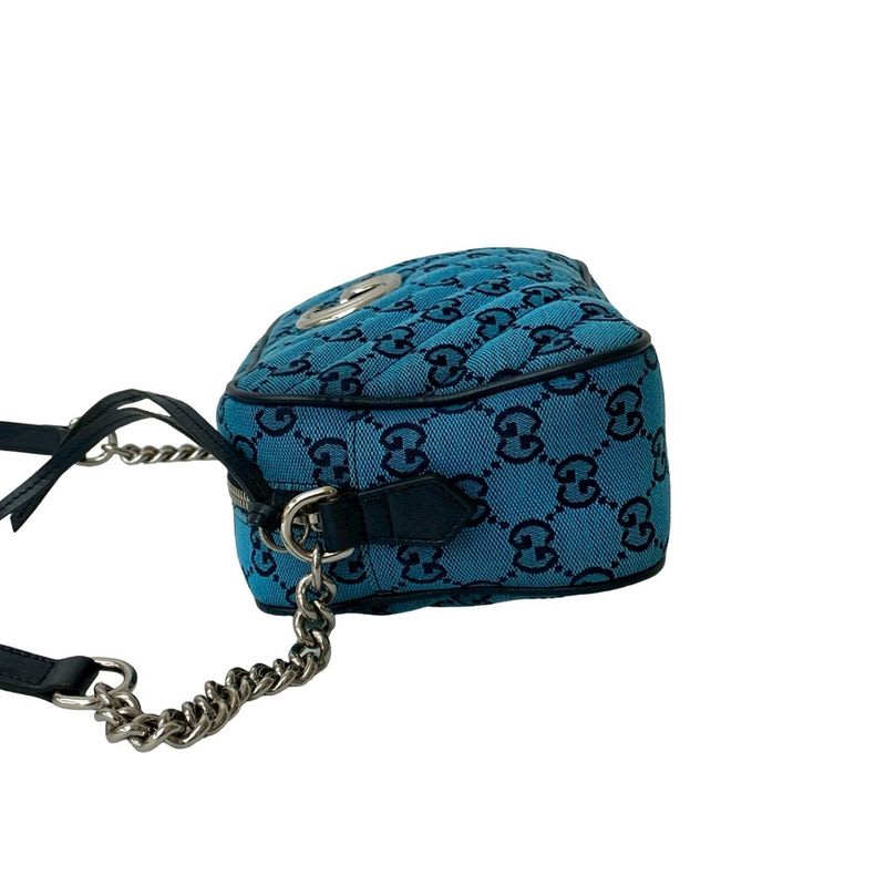 Gucci GG Marmont Canvas Leather Chain Shoulder Bag Pochette — view 6