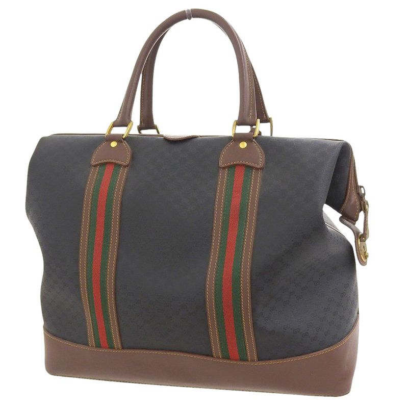 Gucci 90's Vintage Sherry Line Micro GG Jacquard Leather Box Calf — view 2