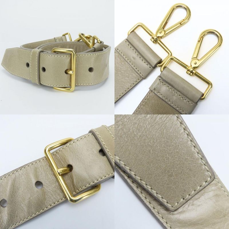 Prada Handbag Bl0678 Triangle Logo Plate Calf Pomice Sand Beige Gold Hardware — view 8