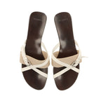 Hermes Leather Wood Sole Belt Sandals 35 Brown — view 7