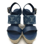 Louis Vuitton Sandals Wedge Sole Starboard Line Sky Blue — view 2