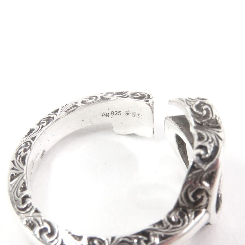 Gucci Arabesque Key Motif GG Logo Ring Silver SV 925 15 — view 4