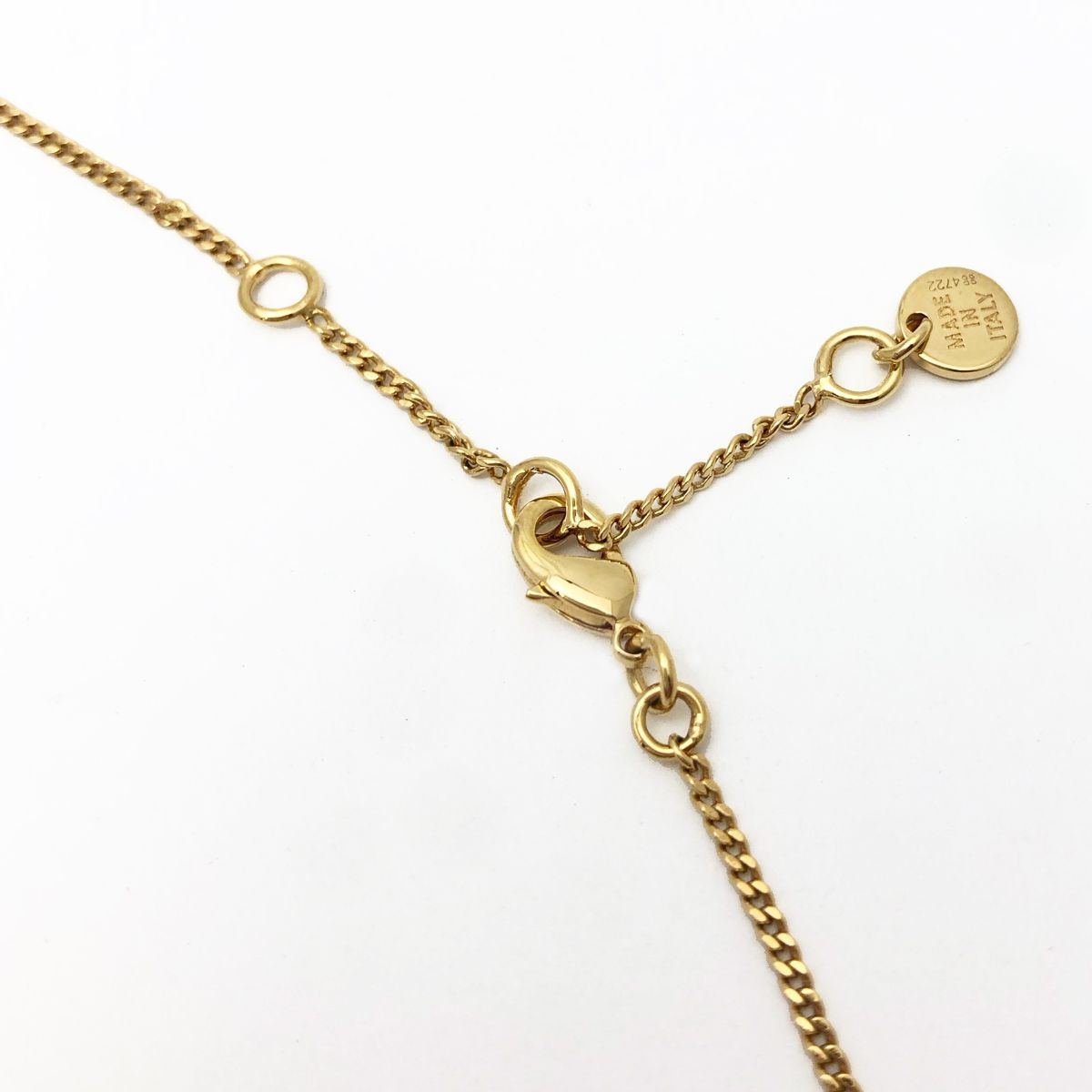 Fendi Logo Necklace Graffiti Zircon Gold — view 6