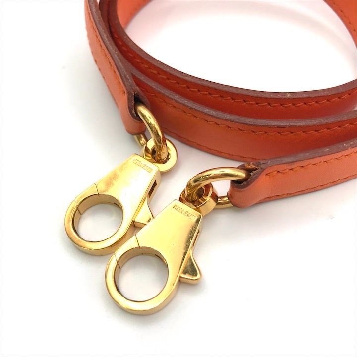 Hermes Kelly Bolide Gold Leather Shoulder Strap Bag Orange — view 2