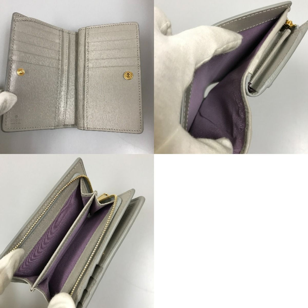 Gucci Bifold Wallet Script Zip Around Light Gray — view 8
