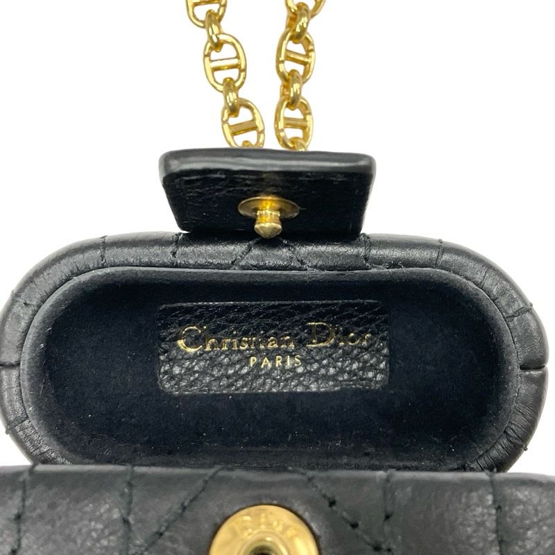 Christian Dior Cannage Black Gold CD Chain Airpods Case — view 6