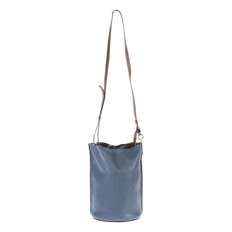 Loewe Gate Bucket Leather Shoulder Bag Navy — view 2