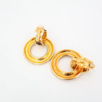Chanel Quilted Hoop Earrings Gold Accessories — view 6
