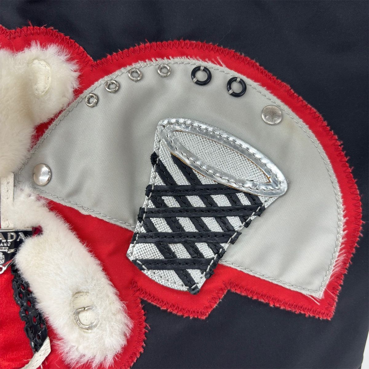 Prada Nylon Tessuto Tote Bear Basket Black — view 4