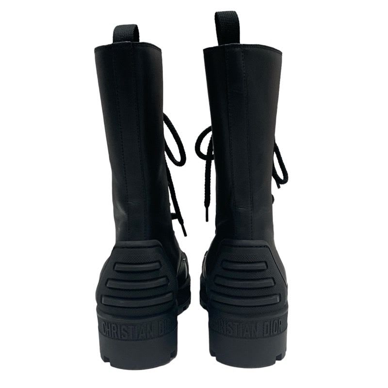 Christian Dior Boots Short Shoes Leather Rubber Black Middle Logo — view 5