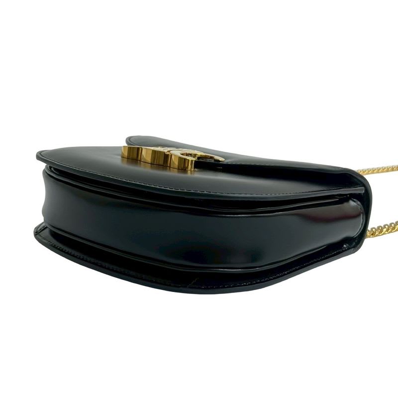 Celine Teen Chain Buzas Triomphe Logo Calf Leather Shoulder Bag — view 9