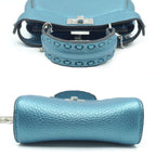 Fendi Nano P-cub Leather Mini Bag Pochette Pouch Blue Series 2-Way — view 5