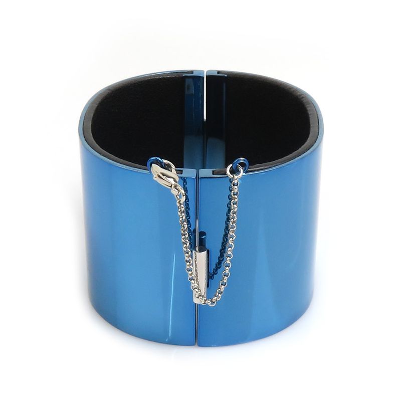 Celine Carved Cerulean Blue Bangle — view 4