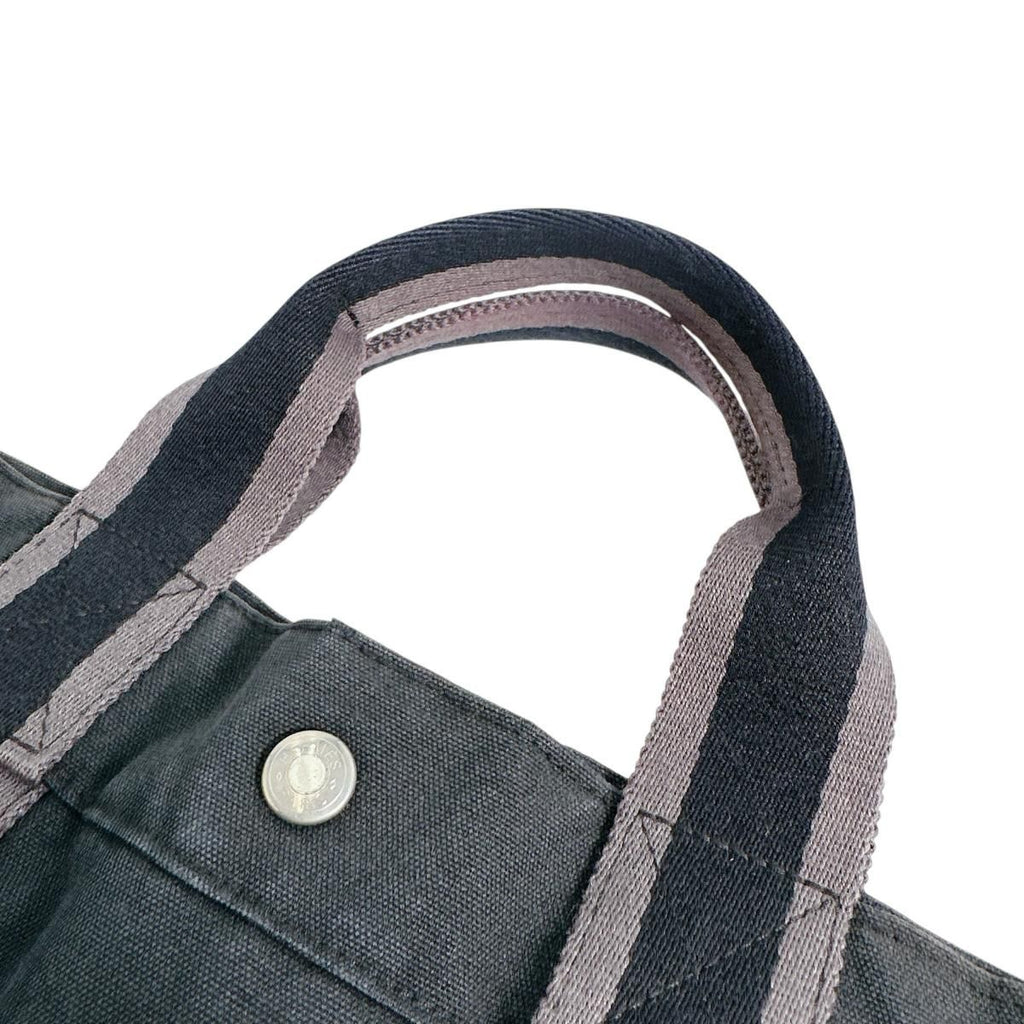 Hermes Her Line Tote MM Canvas Bag Black — view 9