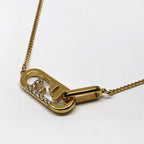 Fendi O-rock Necklace 8 Ah321 Gold Hardware Rhinestone Accessorie — view 4