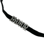 Christian Dior Ja Necklace Pendant Choker Black Silver Velvet Rhinestone — view 4