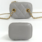 Chanel Small Vanity Case Ap1447 Lambskin Gray Gdhardware Chain — view 5
