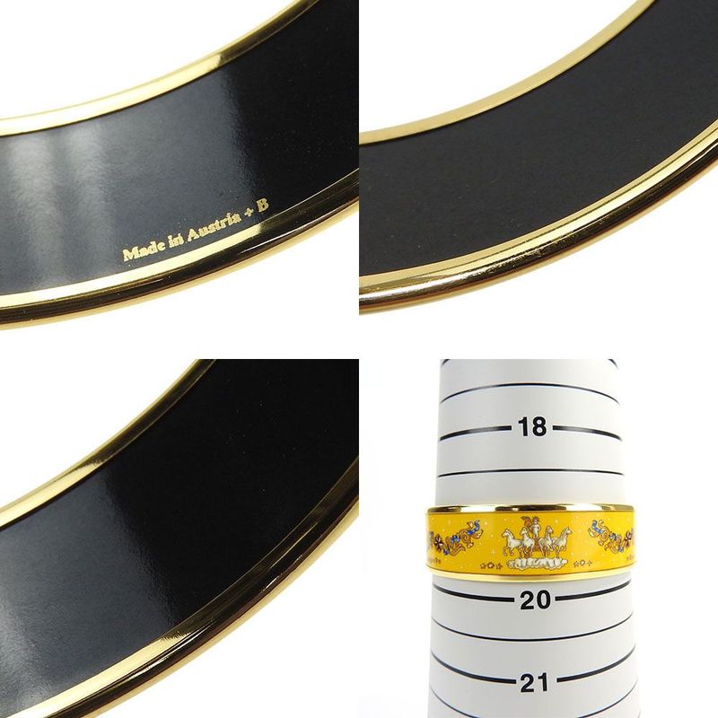 Hermes Emile Bangle Bracelet Accessory Jewelry Small Item Cloisonne Plated GP — view 7
