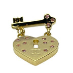 Chanel Brooch Coco Mark Heart Key Color Stone Pink Gold 02 — view 8