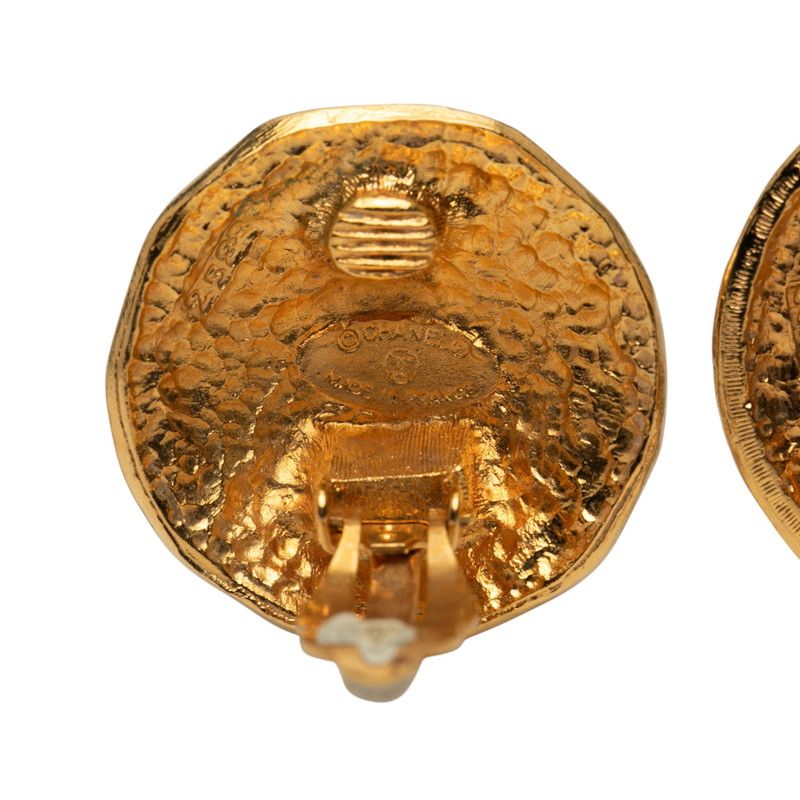 Chanel Quilted Coco Mark Gold Plated Earrings — view 4