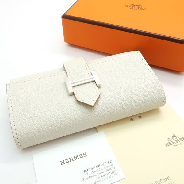 Hermes Bearn Key Case 4 Series Chevre White — view 2