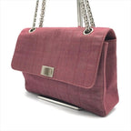 Chanel 2.55 Choco Bar Canvas Chain Shoulder Bag Gold — view 2