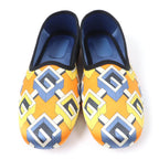 Gucci Geometric G All Over Logo Satin Room Shoes In Orange 37 — view 4
