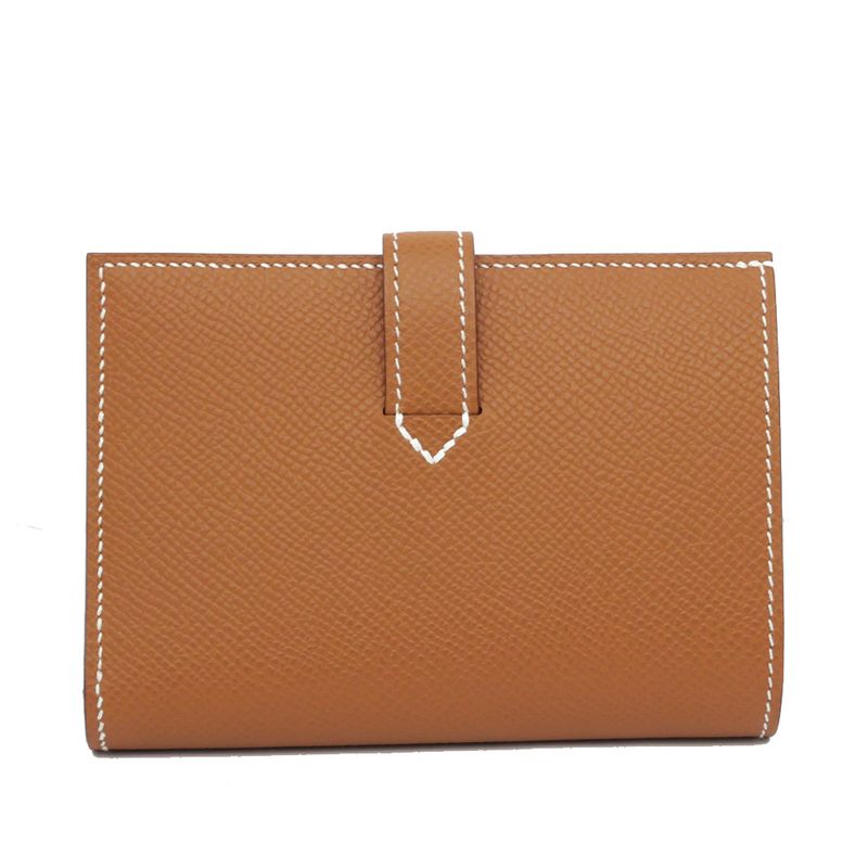 Hermes New-h Passant Compact Veau Epsom Gold Silver Hardware Bifold — view 3