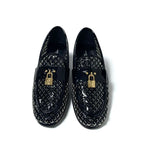 Louis Vuitton Chess Line Monogram Loafers Leather Shoes Patent Black Gold Logo — view 2