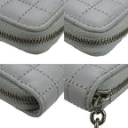 Celine 10 B663 bfl.08 gc Compact Zipped Wallet CC Charm Calfskin Light Grey Silverhar — view 4