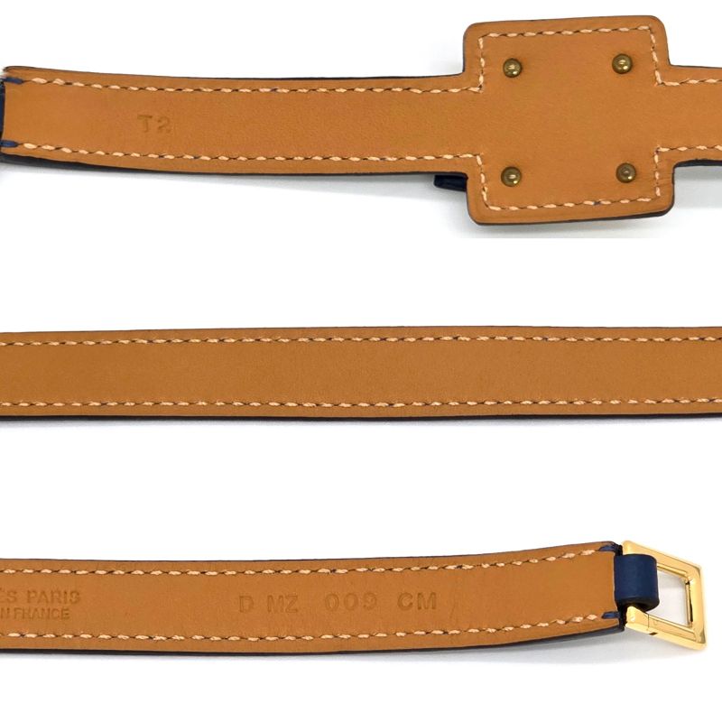 Hermes Auchelie Dubretour Leather Bracelet Double Winding T2 155 cm — view 7