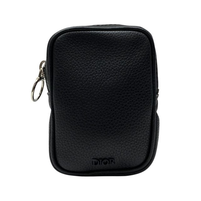 Christian Dior Pouch Small Bag Coin Case Leather Logo Black — view 2